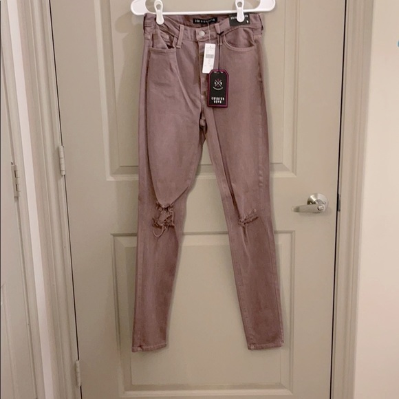 Mauve distressed jeans - Picture 4 of 5
